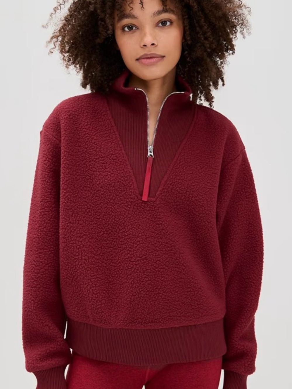 NWOT Varley Jaylin Half Zip Fleece Red Dahlia Size L